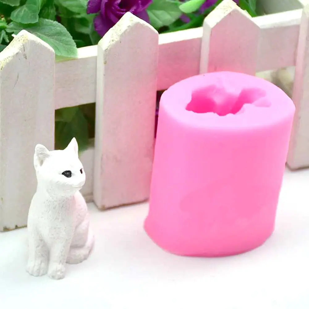 Милый 3D Кошка силиконовые формы для мыла Свеча Fondant (сахарная) шоколад DIY Декор