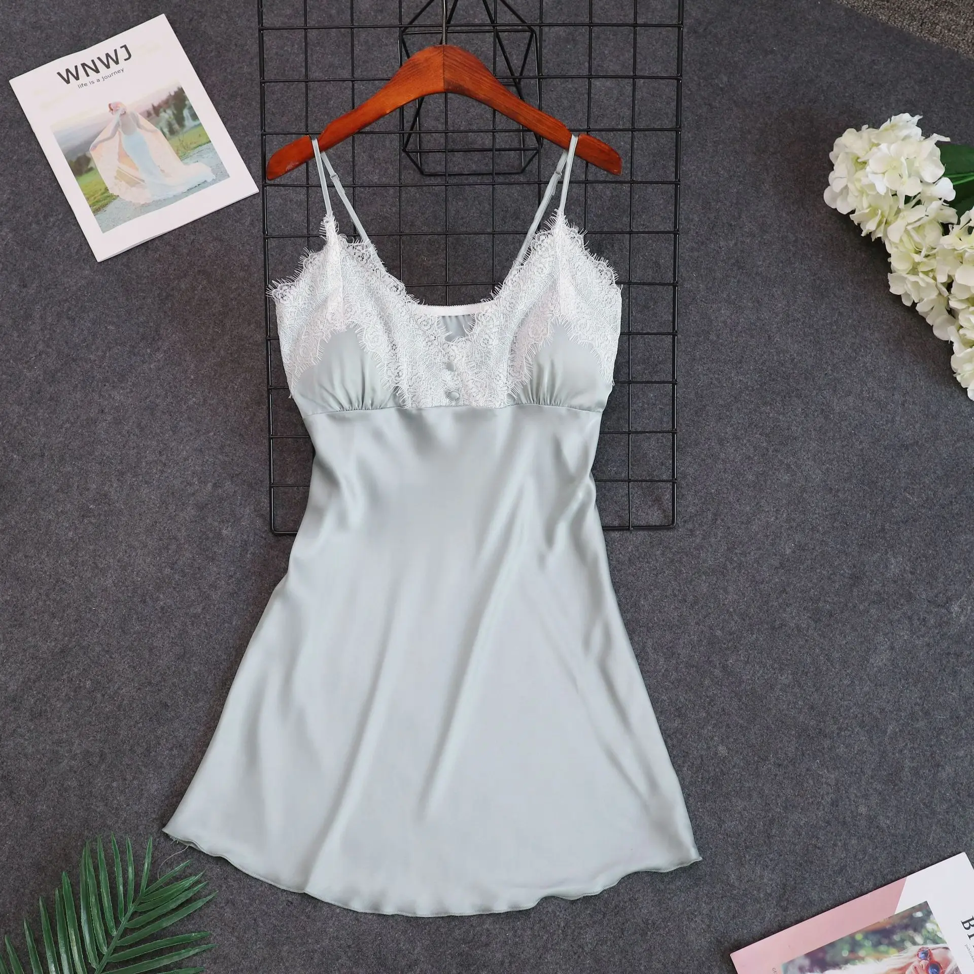 Сексуальная Темно Синяя женская ночная рубашка кружевная сорочка Женская юбка