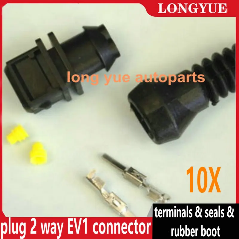 

10kit 2 PIN типа «папа» JPT Junior Мощность таймер разъем 2 Way EV1 разъем с терминалы и уплотнения и Резиновые сапоги