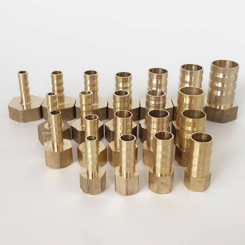 Латунные соединители для труб 6 мм 8 10 12 14 16 19 с бородкой 1/8 дюйма 1/4 3/8 1/2 Женская