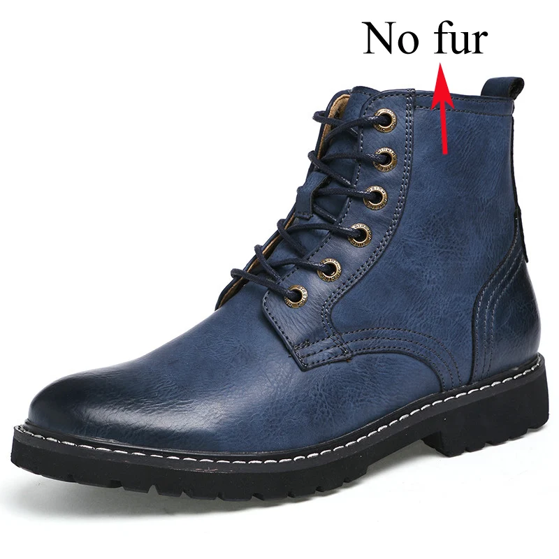 Blue Sanzoog/зимние кожаные ботильоны; мужские ботинки Dr Martins; Botines Hombre Dr. Martens; Erkek Bot Botte Homme; высокие ботинки в британском стиле - Цвет: Blue