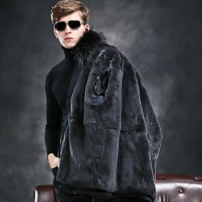 

Winter Jacket Mens Parka Real Fur Coat Men Natural Rabbit Fur Liner Raccoon Fur Collar Hooded Camouflage Parkas 1807