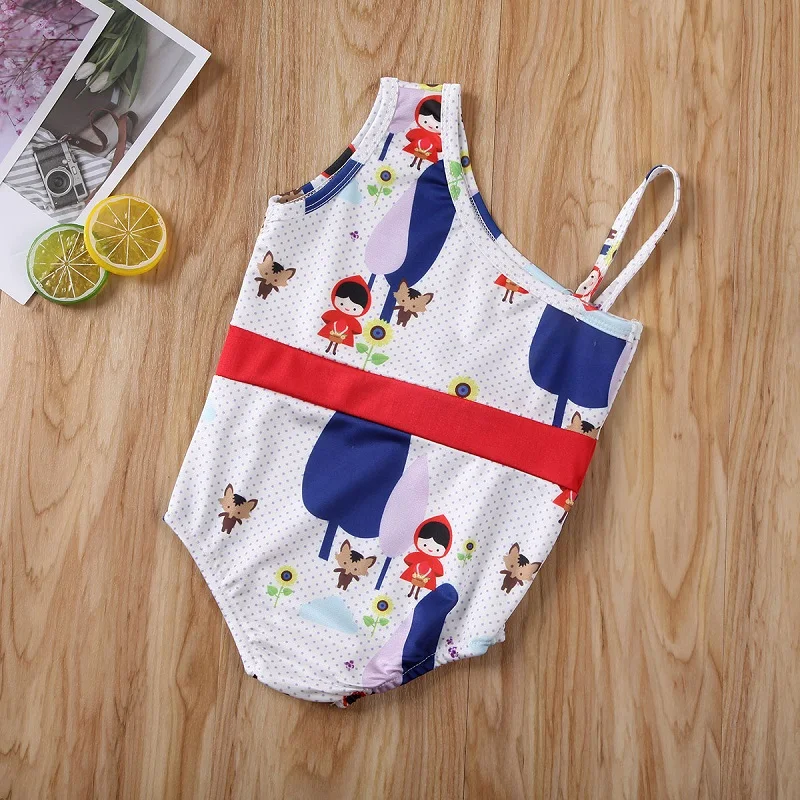 Летние Детские купальники для девочек цельнокроеные костюмы с бантом женские