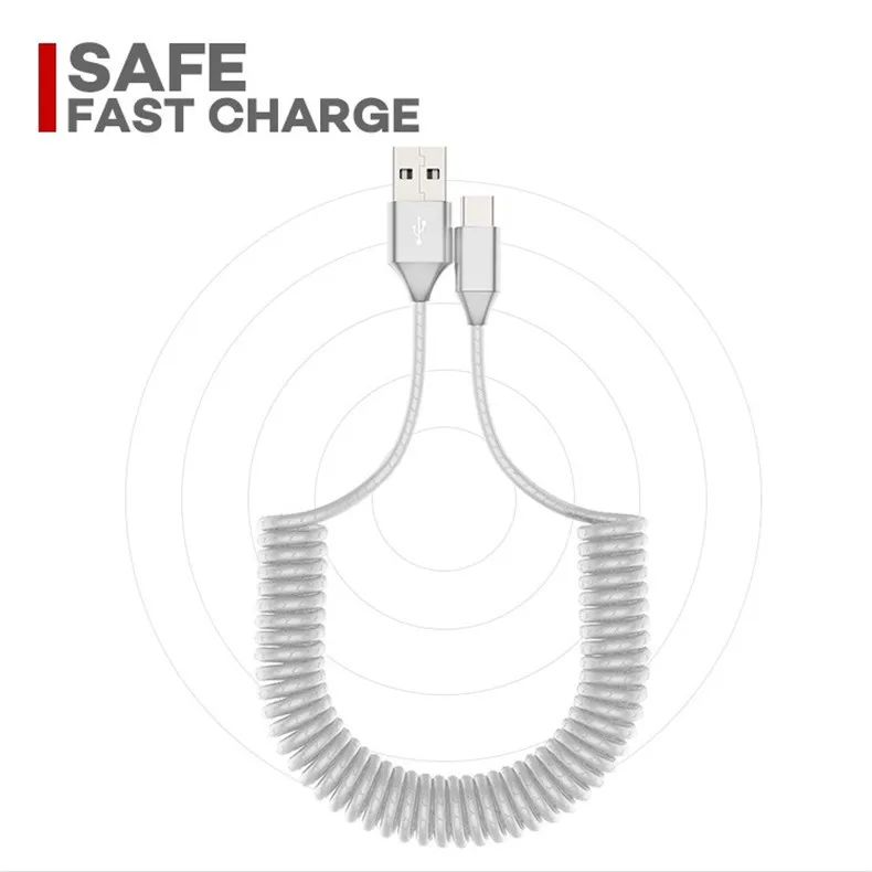 NOHON пружинный USB кабель для iPhone, samsung, Xiaomi, huawei, быстрое зарядное устройство для lightning, зарядный кабель для передачи данных, шнур зарядного устройства для Android