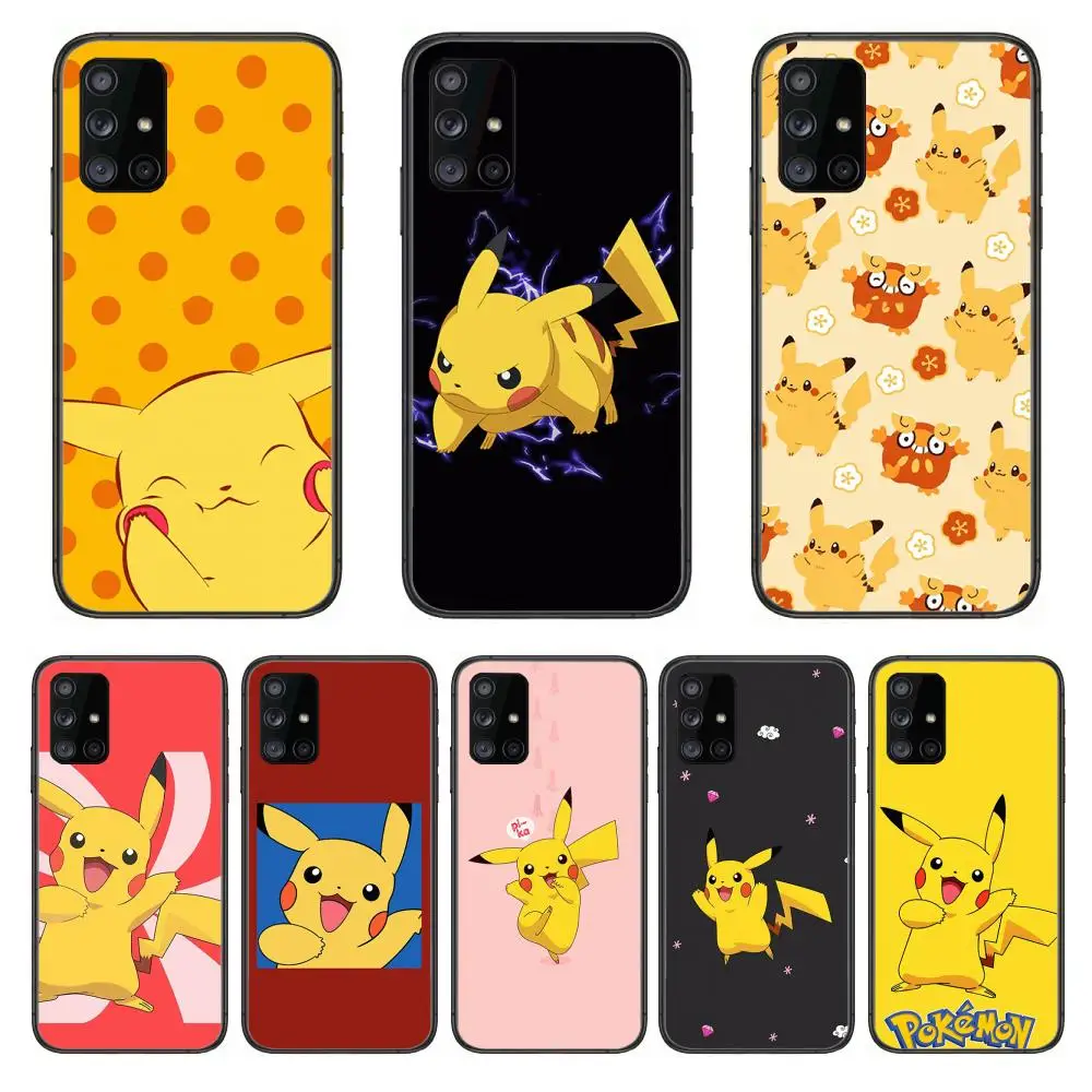 

Anime cute pikachu Phone Case Hull For Samsung Galaxy A 90 50 51 20 71 70 40 30 10 80 E 5G S Black Shell Art Cell Cover