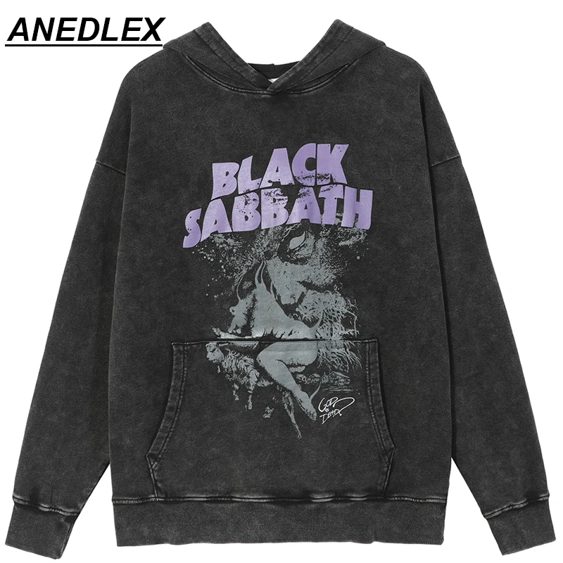 

Мужской свитшот в стиле ретро, потертый пуловер с капюшоном и надписью, хлопковая Повседневная Толстовка в стиле Харадзюку, новинка на зиму