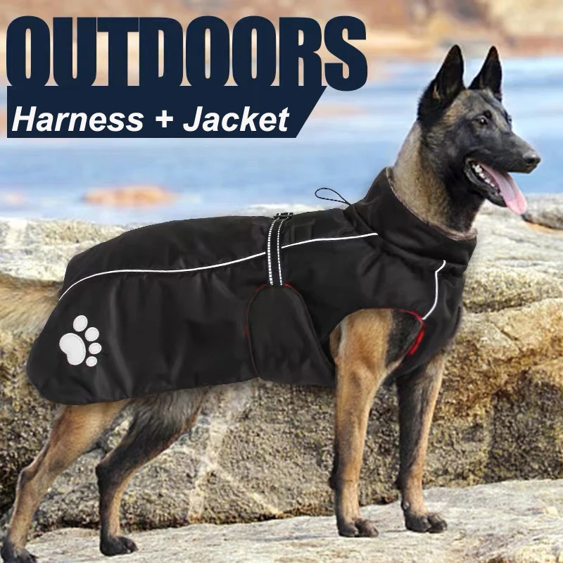 Зимняя утепленная куртка для собак водонепроницаемый Зимний комбинезон