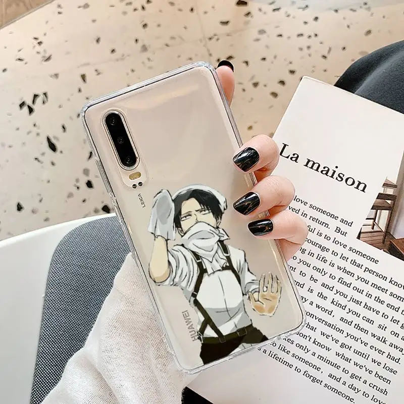 

Attack on Titan Levi Rival Phone Case Transparent for Samsung A71 S9 10 20 HUAWEI p30 40 honor 10i 8x xiaomi note 8 Pro 10t 11