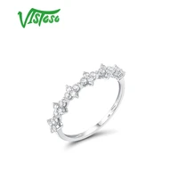 vistoso gold rings for lady pure 14k 585 white gold sparkling diamond promise engagement rings anniversary gift fine jewelry