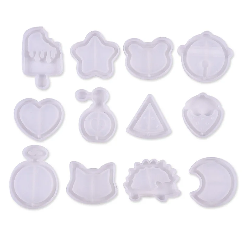 

1pc Strawberry Shaker Silicone Molds Jewelry Craft Tool Epoxy Resin Star Bear Popsicle Key Chain Charms Shiny Stuff Mould