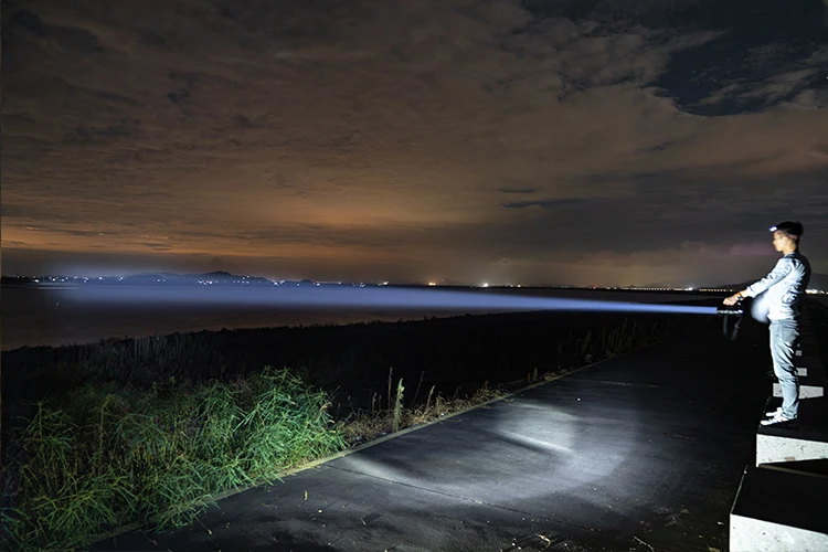 

led spotlight IPX65 waterproof motion sensor ultra-long standby flashlight torch LED searchlight xhp99+cob with shoulder strap