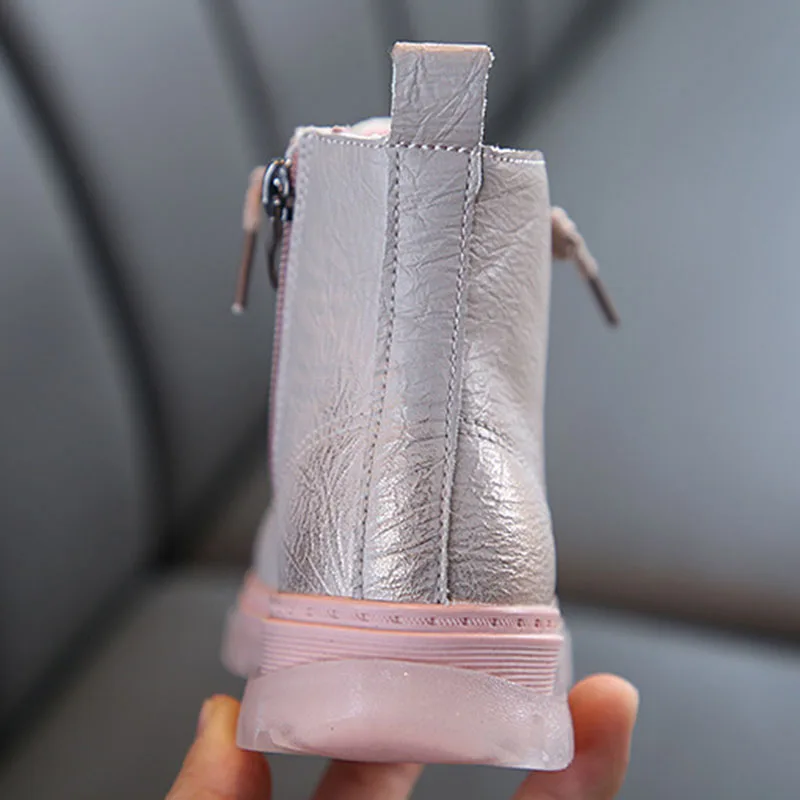 COZULMA/ботильоны для девочек сезон осень-весна детская модная высокая обувь