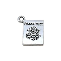 100pcs tibetan silver alloy passport charm pendant for jewelry making findings 15x18mm a 111