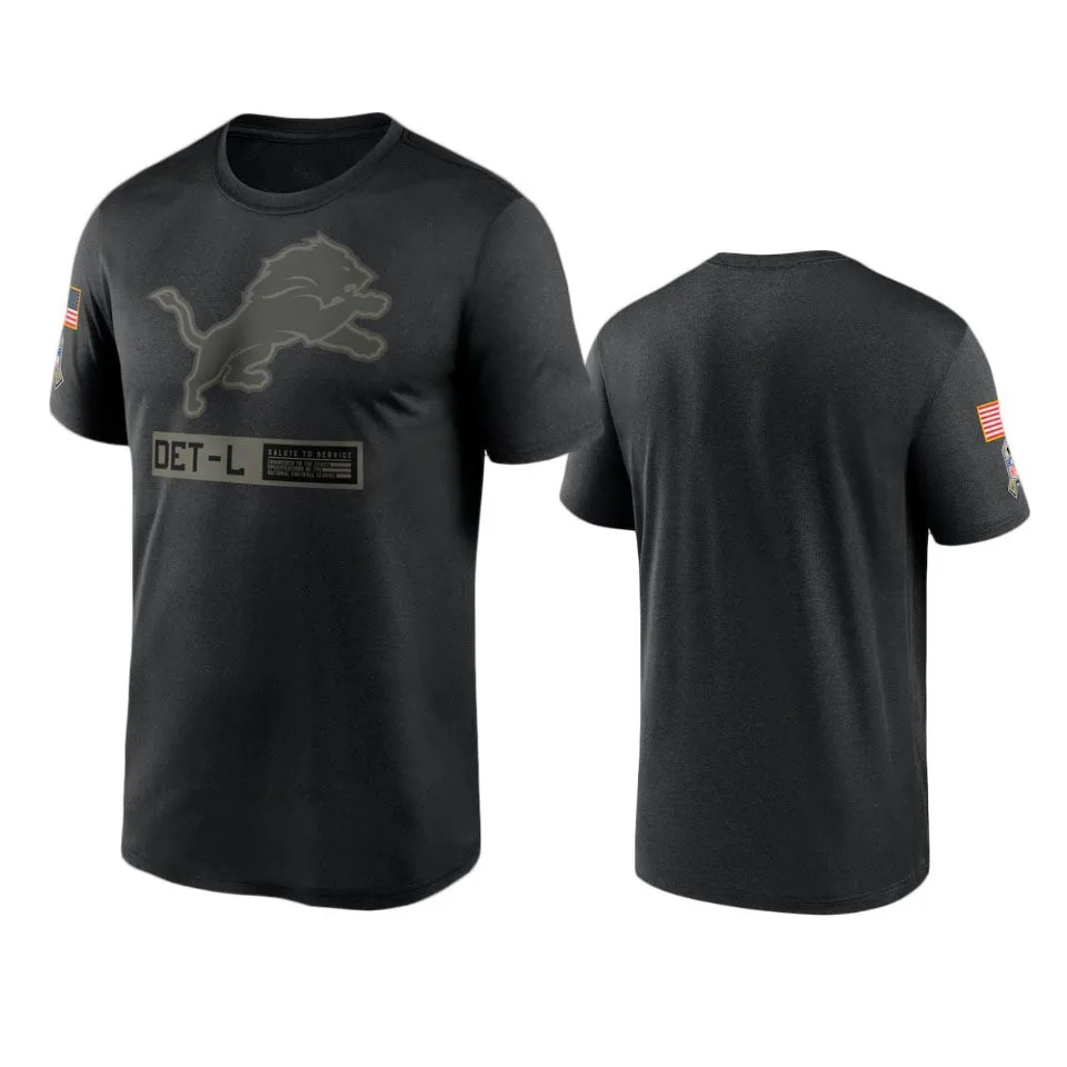 

Detroit Men Black 2020 Lions Salute to Service Team Logo Performance T-Shirt