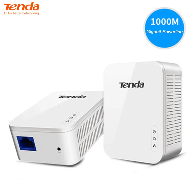 Комплект адаптеров Tenda PH3 AV1000 1 порт Gigabit Powerline до 1000 Мбит/с P3 Ethernet PLC|Сетевые