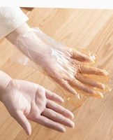 100pcsdisposable gloves thickened lengthened kitchen household waterproof catering hairdressing transparent disposable gloves