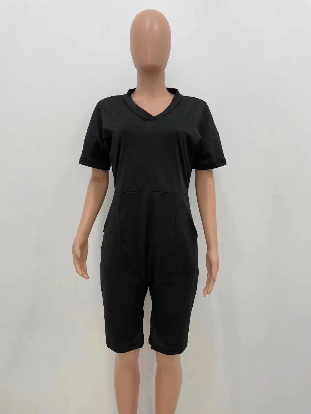 

Solid Color Sexy Loose V-neck Casual Jumpsuit Women's Jumpsuit Casual Fashion Summer Cool Pajamas Exercise Sports Street Clothes