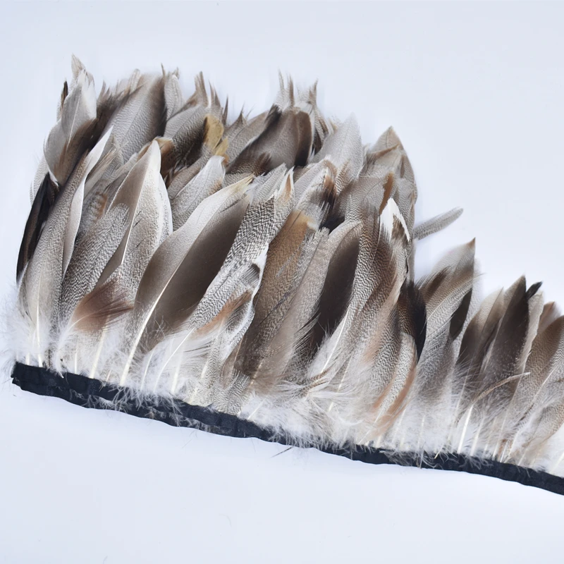 

Natural Pheasant Feather Trim Lace Fringe Trim Ribbon Goose Turkey Pheasant Feathers for Crafts Plumas Carnaval Decor Boa Plumes