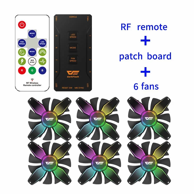 6fan Aigo Talon pro, 120 мм, чехол для компьютера, вентилятор, кулер для процессора, Охлаждающий радиатор, 12 В, без рамки, RGB, охлаждающий вентилятор для процессора, тихий, для Inter и AMD - Цвет лезвия: 6fan