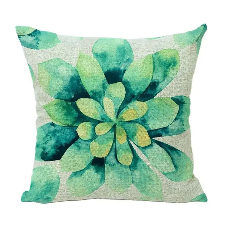 Изображение тропическая алмофада лист зеленая Подушка с изображением кактуса