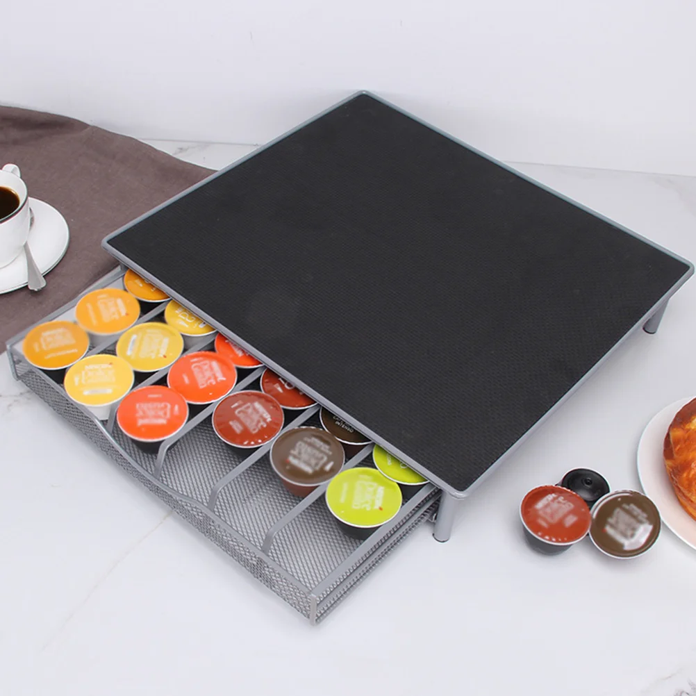 

1PC Drawer Type Capsule Coffee Storage Rack Iron Holder Large Capacity Organizer Portable Coffee