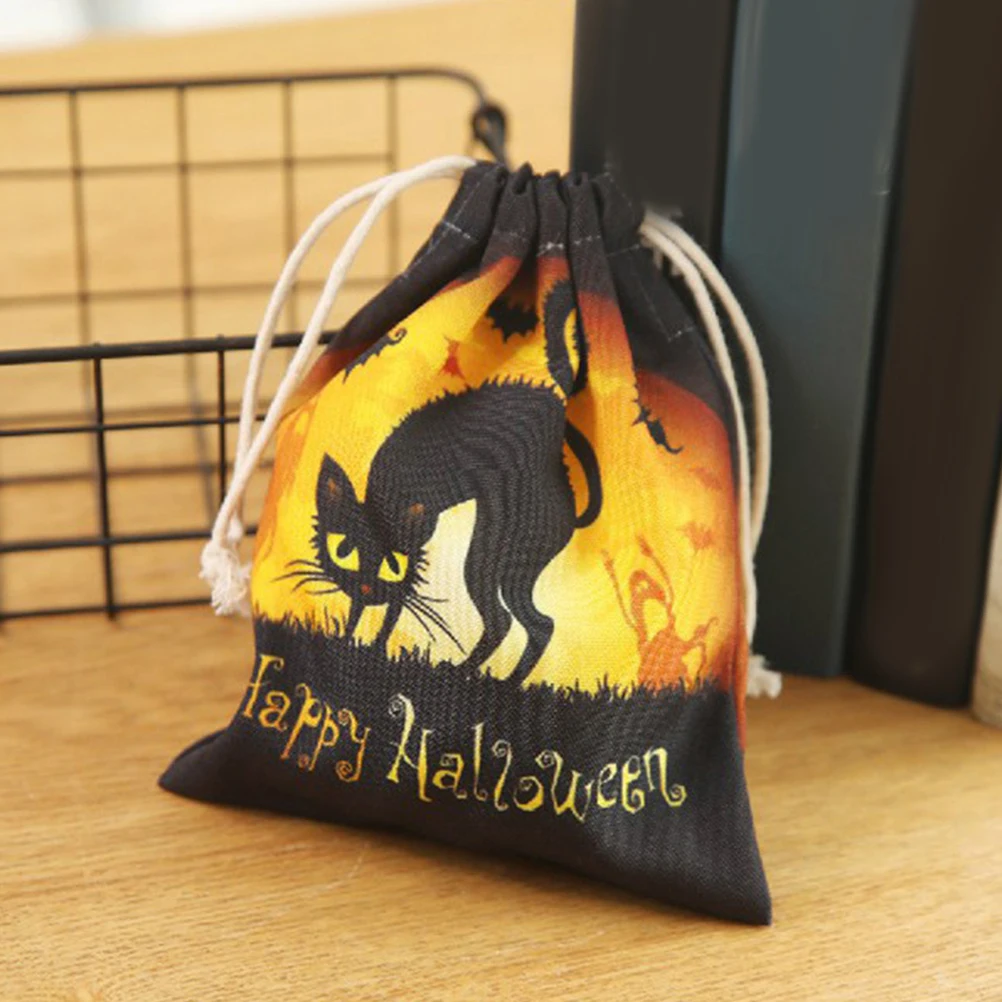 Сумка для конфет на Хэллоуин карманный Подарочный мешок шнурке с рисунком тыквы
