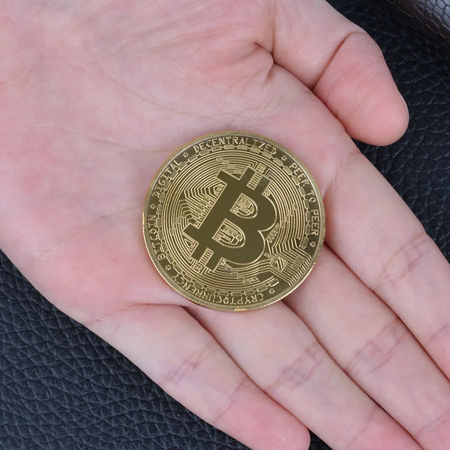 Золотая Биткоин монета XRP Doge 3*40 мм металлический подарок сувенир Памятная