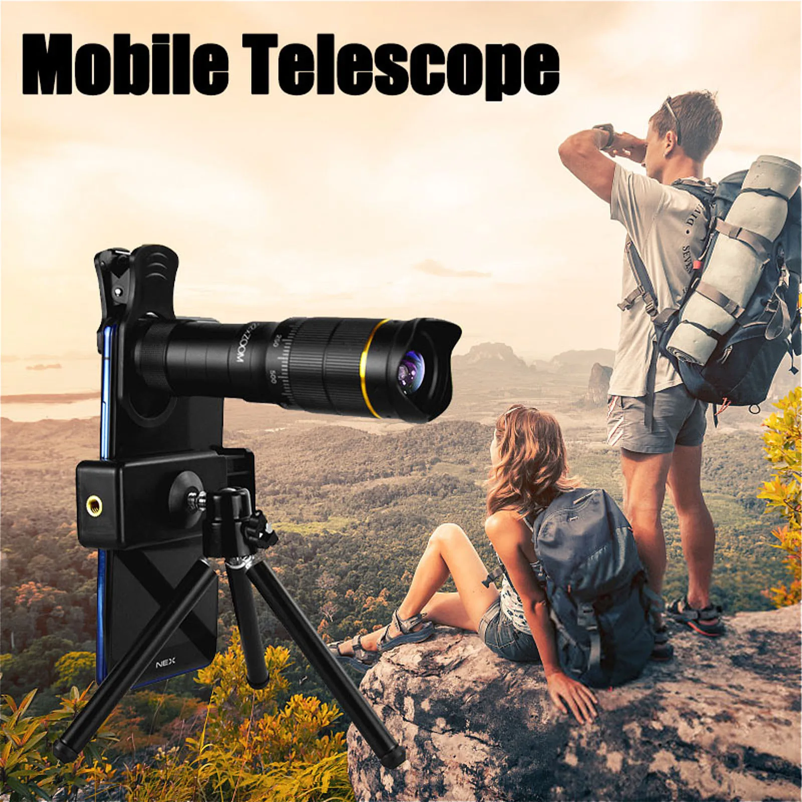 

Outdoor Monocular Telescope Portable Telescopio 40X60 Zoom Optical HD Lens Monocular Telescope+ Tripod+ Clip For Universal Phone