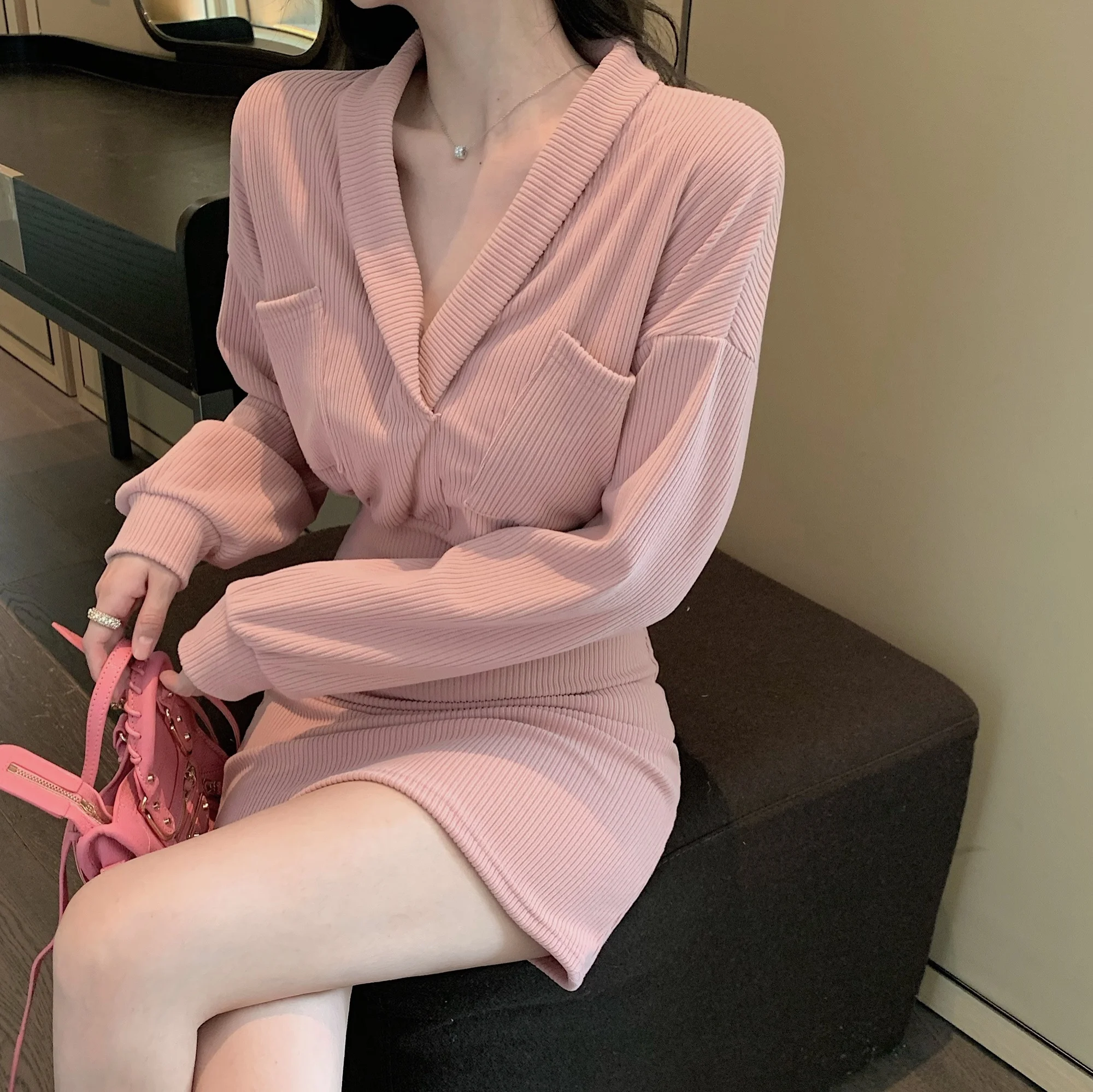 

Early Autumn Women's Clothing Elegant Dress For Women 2021autumn Top-selling Product Fashion Long Sleeve Sweet Date Short Rac