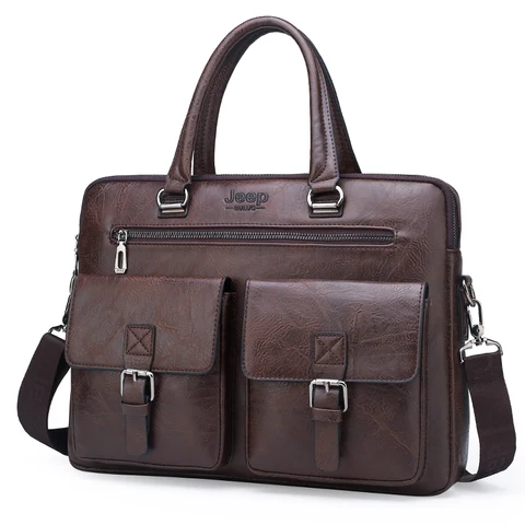 Портфель JEEP BULUO мужской деловой, модная офисная сумка для работы, сумка для ноутбука 13,5 дюйма