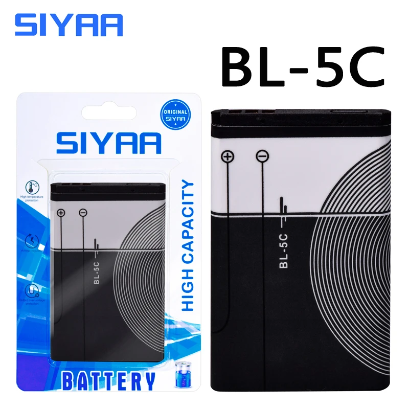 SIYAA телефон Батарея BL 4B 4C 5B 5C для Nokia 5 2630 7373 N75 N70 N76 N72 6136 6300 5070 батареи|Аккумуляторы