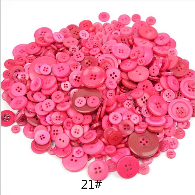 600pcs rose red mix 600 шт 2 отверстия/4 отверстия круглые пластиковые пуговицы красная серия Разноцветные полимерные пуговицы, аксессуары для одежды DIY - Цвет: 600pcs rose red mix