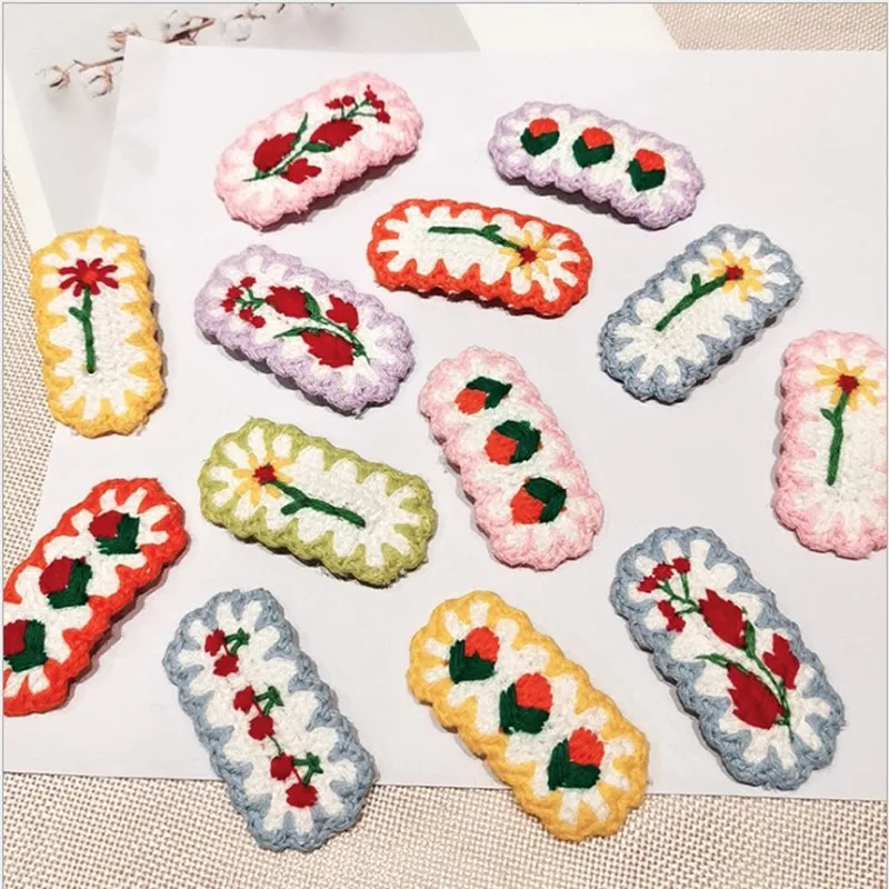

Woolen Knitted Women Hair Horsetail Clip Girls Cute Fruit Flower Bangs BB Hairpins Candy Color Barrettes Headwear Accessories