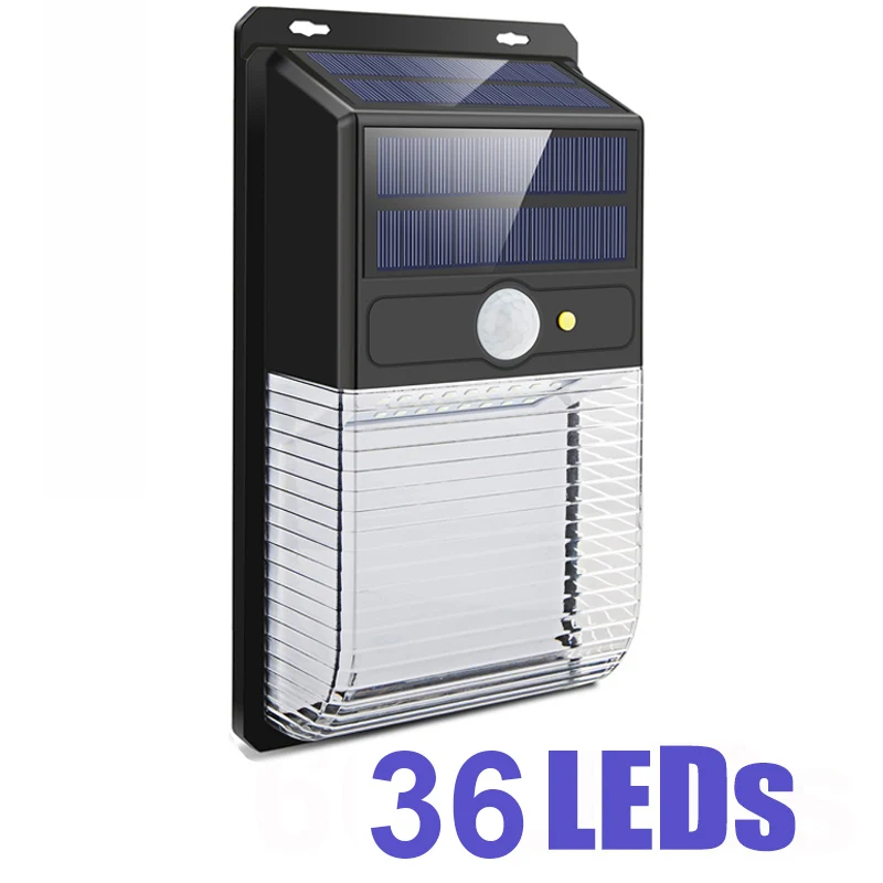 36 LED White Light 20/36/68/136 светодиодный солнечный светильник напольный светильник ing Беспроводной датчик движения на солнечной энергии светильник для сада коттеджа Водонепроницаемый настенный светильник - Испускаемый цвет: 36 LED White Light