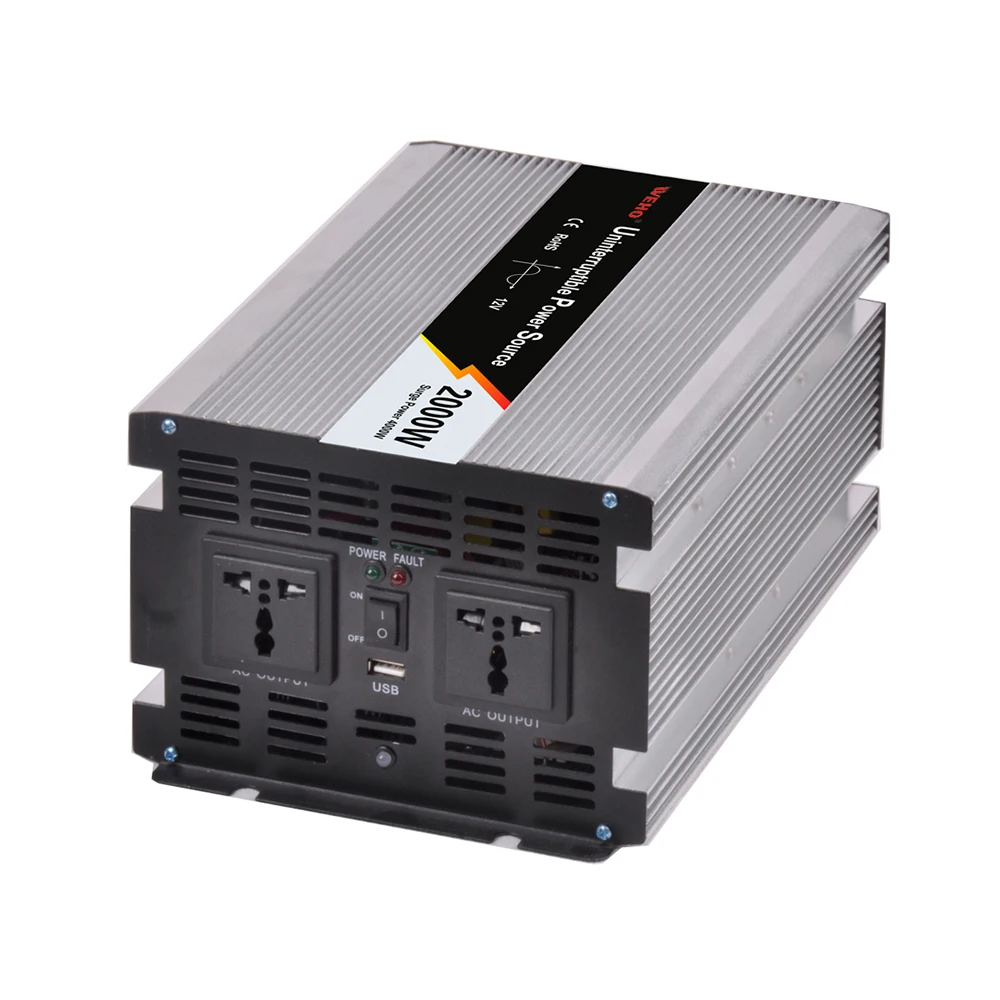 (WHPU-2000W-) 2000W 12v 24v 48v dc to ac 110v 220v 50Hz 60Hz Pure Sine Wave Inverter With Charger | Обустройство дома