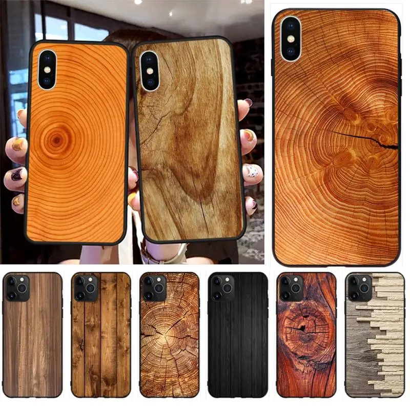 

Luxury pattern wood texture Soft Silicone Black Phone Case for iPhone 11 pro XS MAX 8 7 6 6S Plus X 5S SE 2020 XR case