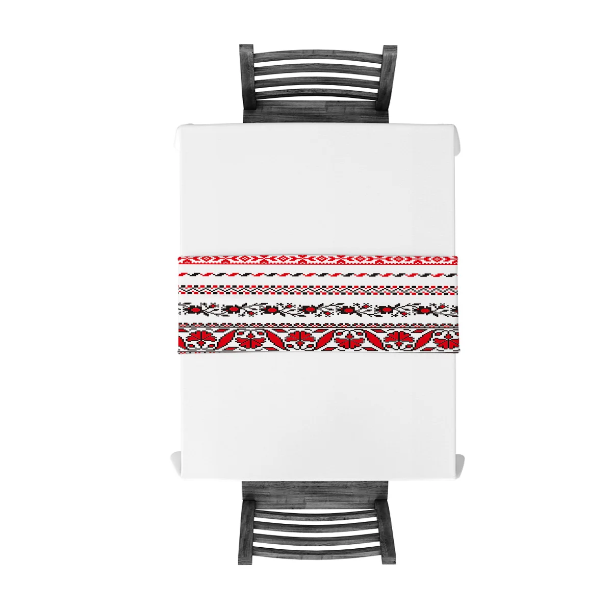 Украинская Обычная подставка под столовую посуду в полоску с цветами