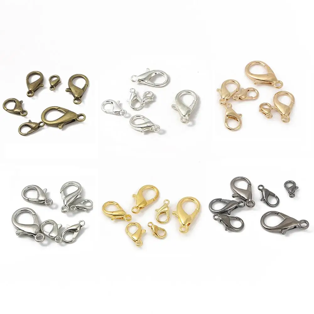 

Metal Lobster Clasps Hooks for Jewelry Making KC Gold Silver Gun Black Color DIY Necklace Bracelet End Link Connectors Buckle