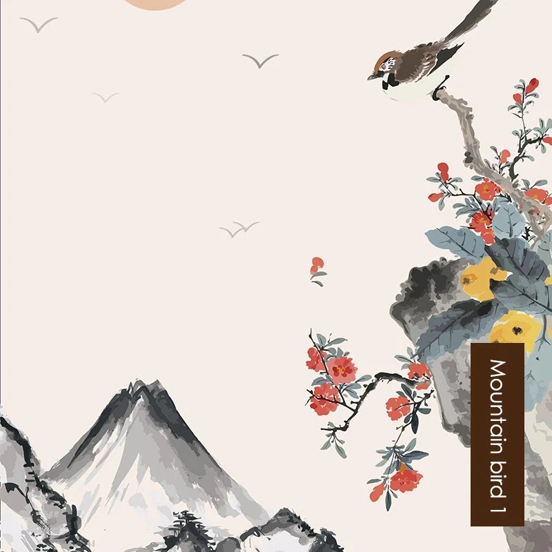 Mountain bird 1 SUNFREE цифровые печатные беспроводные рулонные жалюзи затемненные тканевые жалюзи с принтом в виде цветов и птиц Пружинные рулонные шторы - Цвет: Mountain bird 1