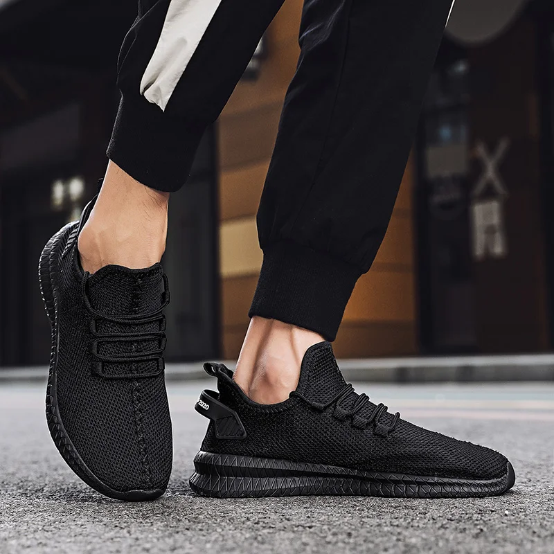 JIEMIAO Large Size Men's Running Shoes Outdoor Male Sneakers Mesh Breathable Comfortable Sports Shoes Zapatillas De Deporte