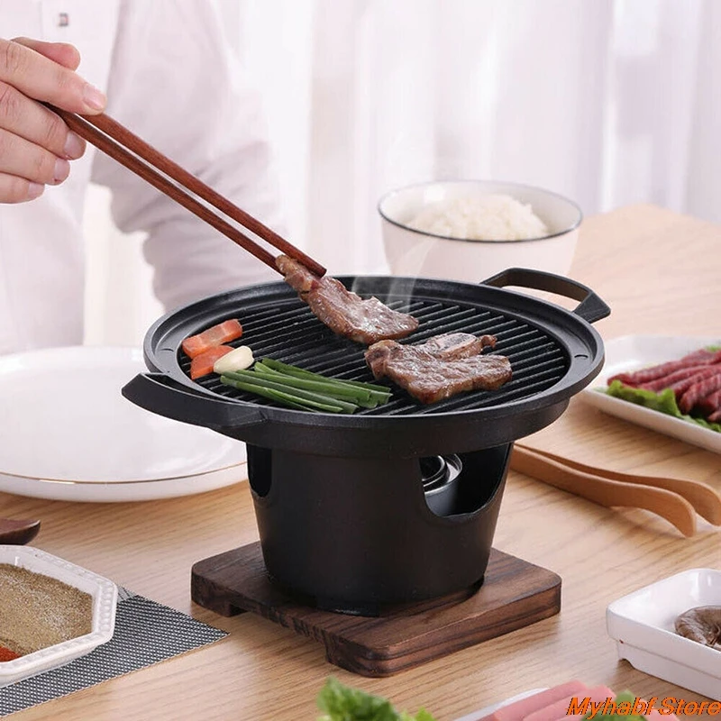 Mini churrasco grill fogão a álcool japonês uma pessoa casa sem fumaça churrasco grill ao ar livre placa de forno churrasco ferr