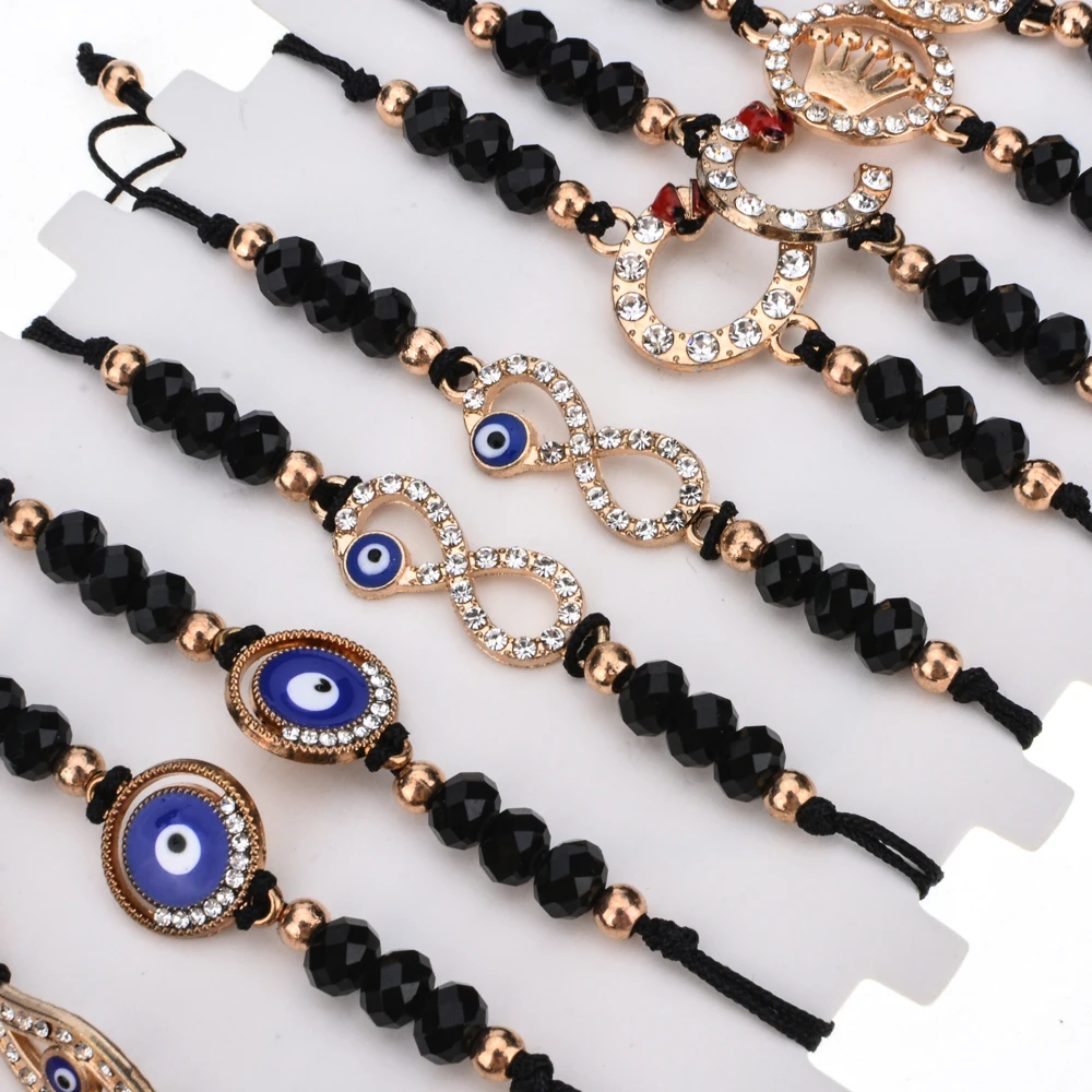 Винтажные браслеты с подвесками от сглаза 12 шт./компл. женские для детей