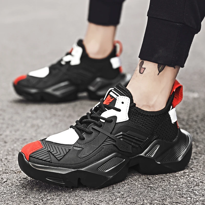 Модная Мужская дышащая обувь chaussure homme кроссовки на платформе уличные спортивные