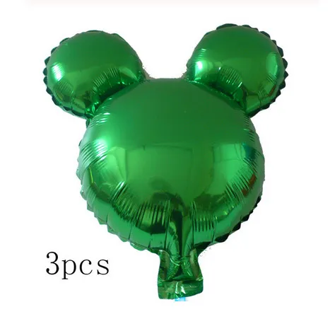 3pcs mini green Большой красный черный Микки Минни фольгированные шары мультфильм день рождения украшения надувной Гелиевый шар Дети Классические игрушки подарок - Цвет: 3pcs mini green