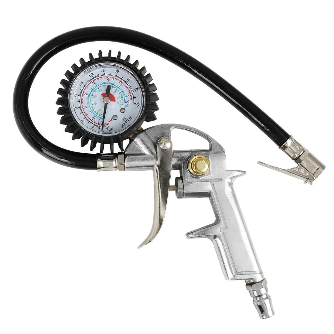 

220 PSI Car Tire Pressure Gauge Tire Inflator Pumps Pressure Gauge with Lock Tire Repair Tools Not Fit For Europe Interface