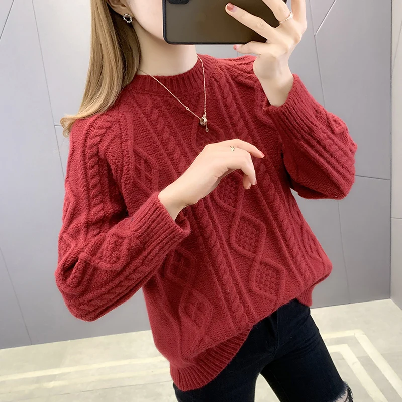 

Room 184923, 8 no. 1 】 pure color diamond film twist round collar pullovers [1123] 65