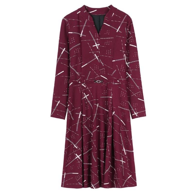 

Женское весенне-осеннее платье, модные повседневные платья с длинным рукавом и V-образным вырезом, распродажа 2020 A663