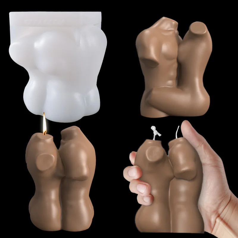 

Hug Element Body Candle Silicone Mold for Handmade Desktop Decoration Gypsum Epoxy Resin Aromatherapy Candle Silicone Mould