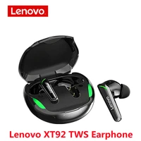 new lenovo xt92 tws gaming earphone professional gamer bluetooth headphone with mic 9d stereo hifi headset bluetooth 5 1
