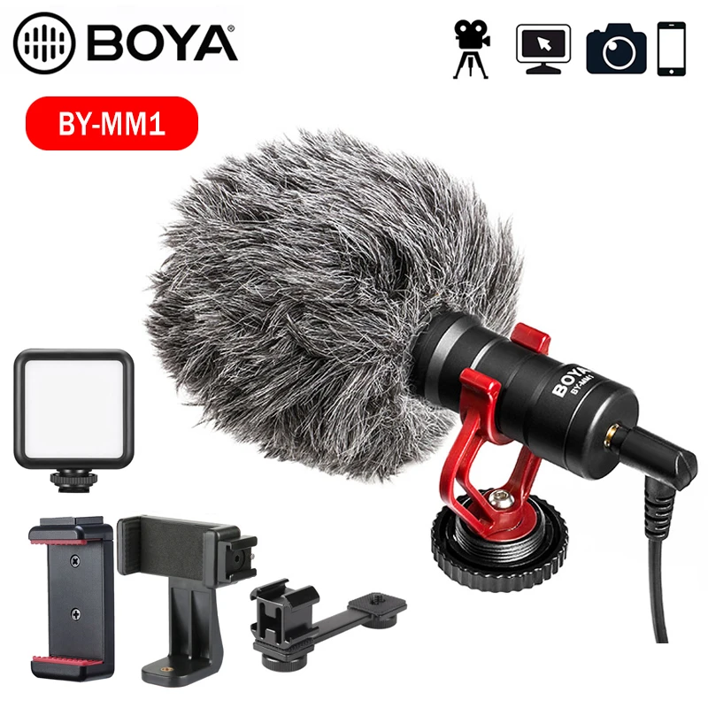 

BOYA BY-MM1 Video Record Microphone for DSLR Camera Smartphone Osmo Pocket Youtube Vlogging Mic for iPhone/Android Mobile phone